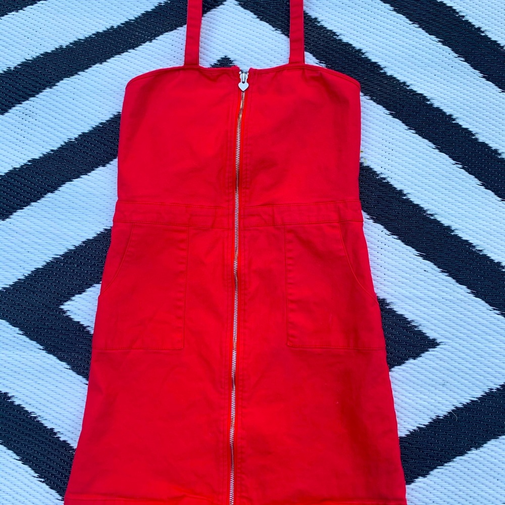 Forever 21 red zip-up dress